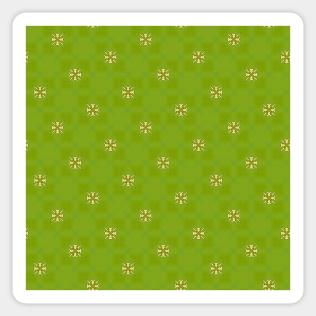 Little Flowers on Lime Green Background Pattern - WelshDesignsTP003 Sticker by WelshDesigns